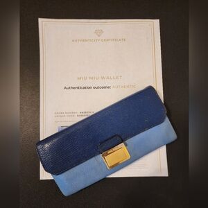 Preowned Miu‎ Miu wallet - blues- Authenticated